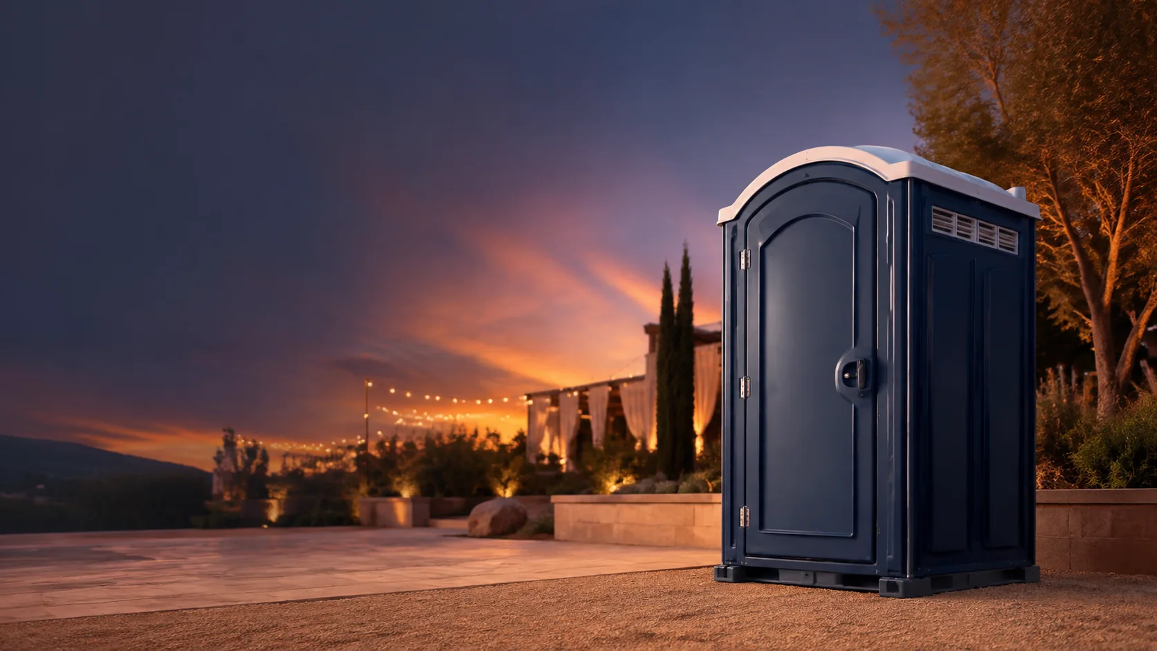 Portable restroom shown for rental planning in Gurnee, IL
